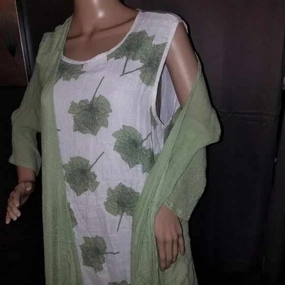 green emerald velvet dress Garden Knit Crochet Dress and Cardigan main image 0